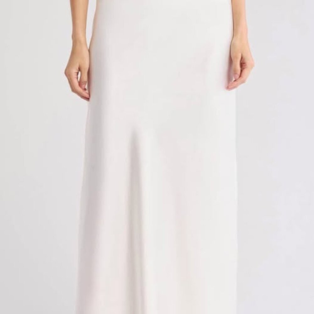 Renee C Satin A-Line Skirt - Ivory - Bridal Wedding Outfit